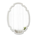 Rustic Oval Mirror 22 X 30 Inch, Distressed White, Wood Framed