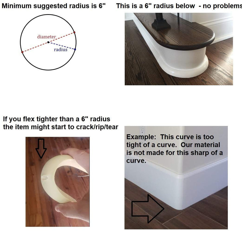 3/4" x 3/4" Flexible Quarter Round Molding - 8' feet Long - Made in The USA