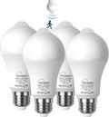 Motion Sensor Led Light Bulbs, 100W Equivalent E26 6000K 13.5W 120V, 4Pack