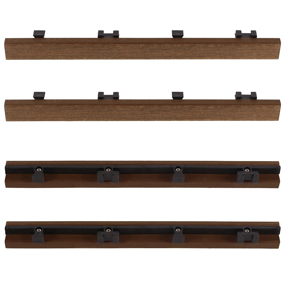 1 in. x 1 ft. Quick Deck Composite Deck Tile Straight Trim (4-Pieces/Box) (Brazilian Ipe)