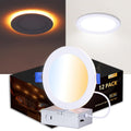 6 Inch LED Recessed Lighting with Night Light, 12 Pack, Dimmable