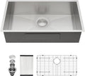32 Inch Undermount Kitchen Sink Stainless Steel 16 Gauge Single Bowl | 32x19 Undermount Sink Stainless Steel Kitchen
