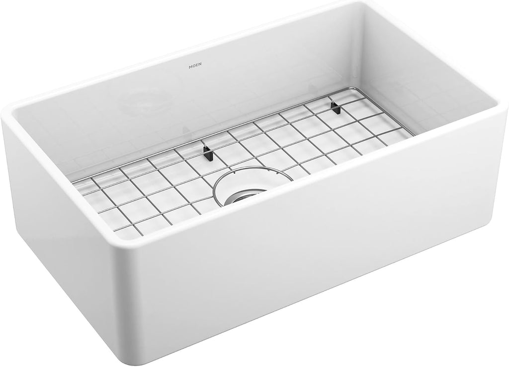 FC301810 Apron-Front Fireclay Single Bowl Undermount Kitchen Sink, 30", White
