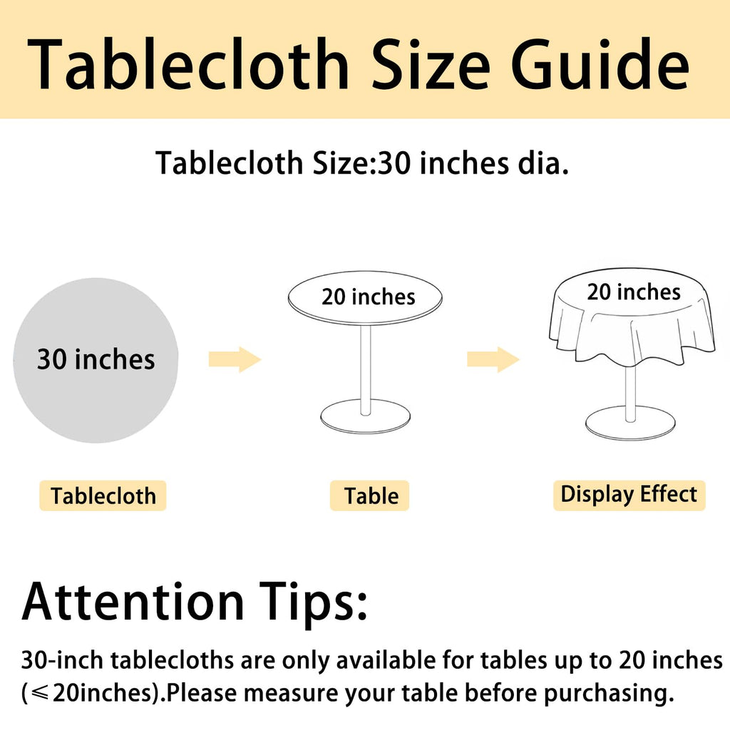 Round Textured Table Cloth Linen Wrinkle Free Stain Resistant Farmhouse Decorative Circular Tablecloth, Dining