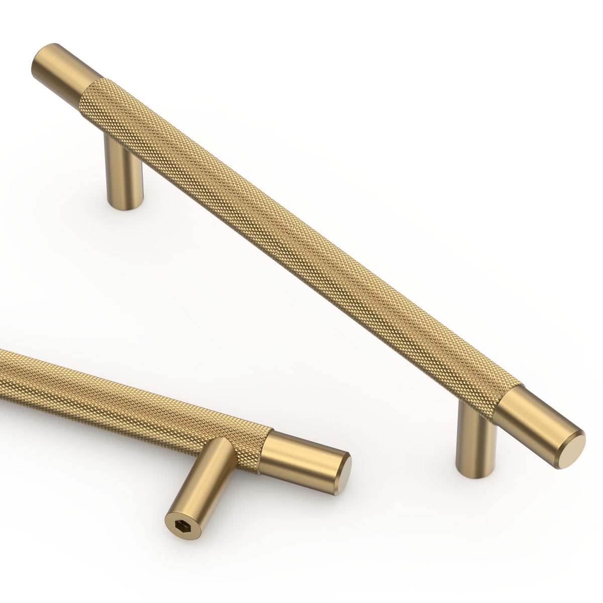 10 Pack 5 Inch(128mm) Champagne Bronze Knurled Kitchen Cabinet Handles, Cabinet Pulls Kitchen Cabinet Hardware