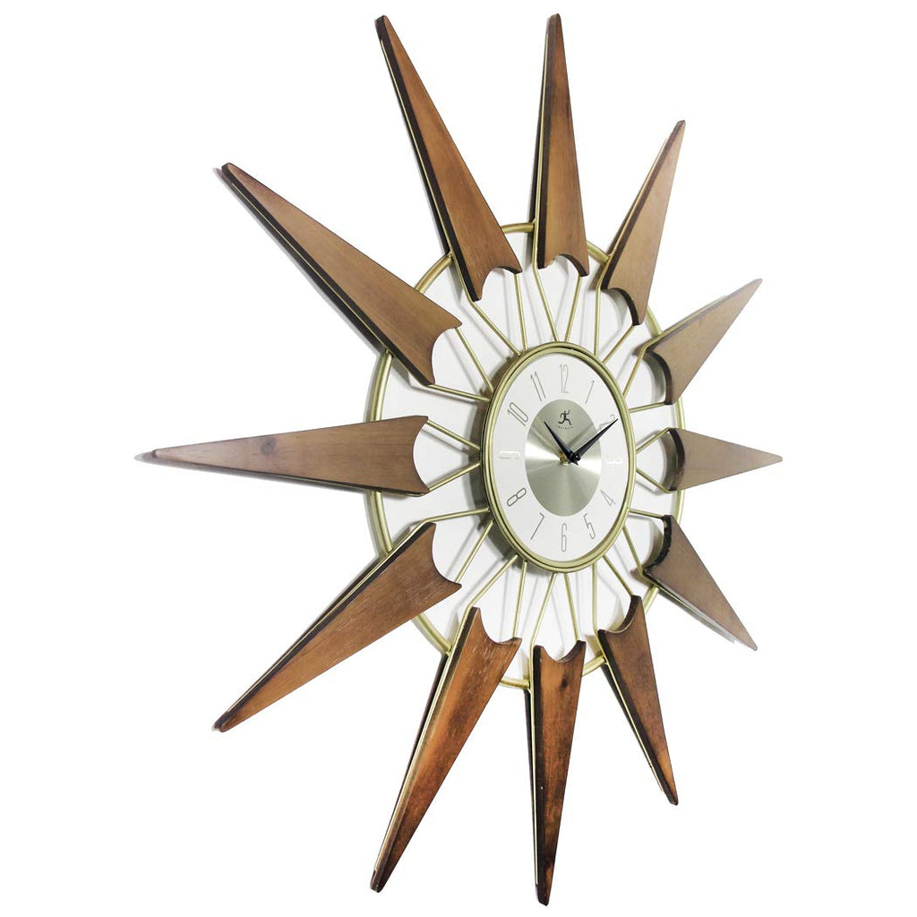 Inspired Nelson Style Nova Starburst Gold Wall Clock Vintage Mid Century