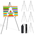 6 Pcs Lifhtweight Easel Stand, 66 Inch, Black, with Portable Bags