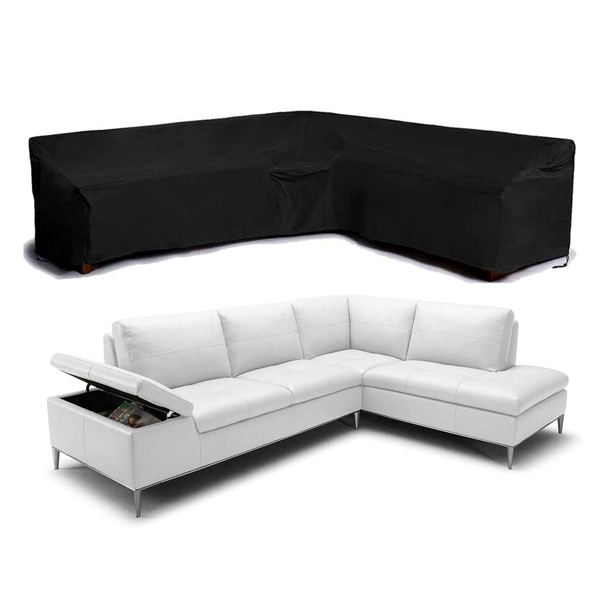 Patio Furniture Covers Left L Shape Patio Sectional Covers Waterproof Outdoor Sofa Cover Heavy Duty 420D Patio