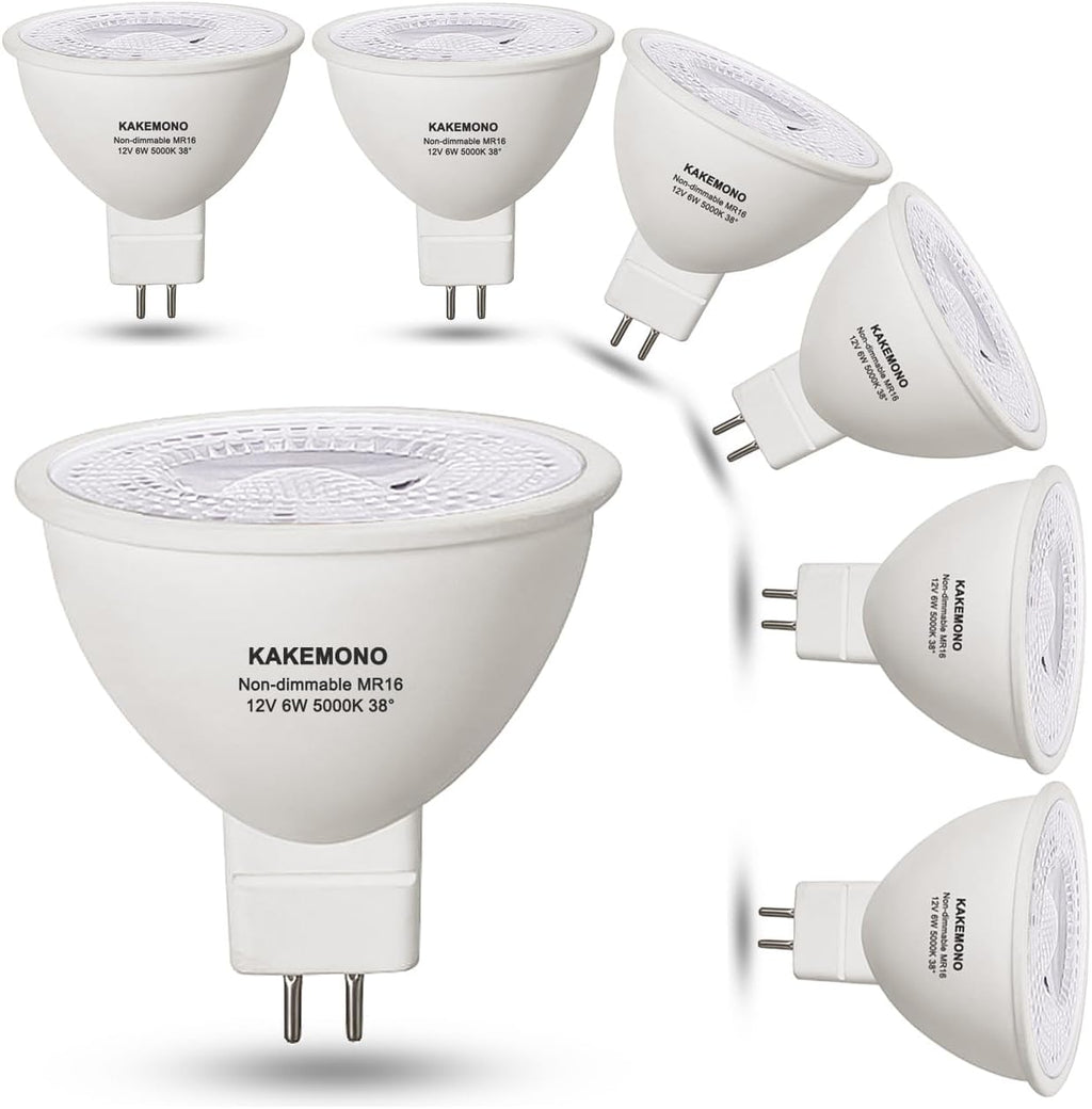 MR16 Led Bulbs 6W Replace 50W Halogen,12V Low Voltage MR16 GU5.3 Spotlights for Outdoor Landscape Track Lighting,Not