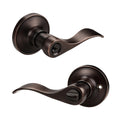 Oil Rubbed Bronze Keyes Entry Door Locks Wave Handle Lever, 1Pack