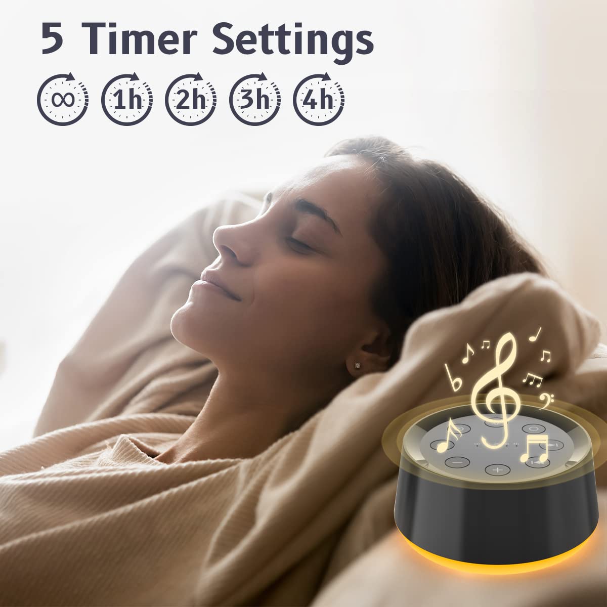 Brown Noise Sound Machine with 30 Sounds, 12 Colors Night Light White Noise Machine for Adults Baby Kids Sleep Machines