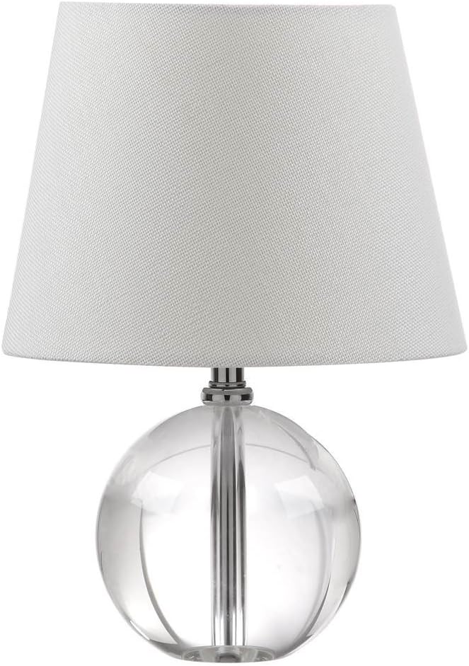 Mable Modern Glam Clear Crystal 14-inch Bedroom Living Room Home Office Desk Nightstand Round Table Lamp (LED Bulb