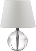 Mable Modern Glam Clear Crystal 14-inch Bedroom Living Room Home Office Desk Nightstand Round Table Lamp (LED Bulb