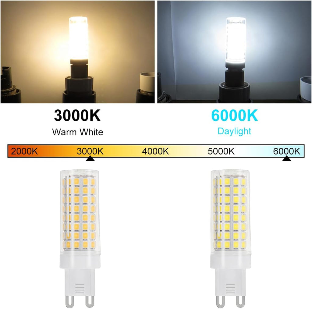 Dimmable G9 LED Bulbs, Bi Pin Base, 3000K Warm White