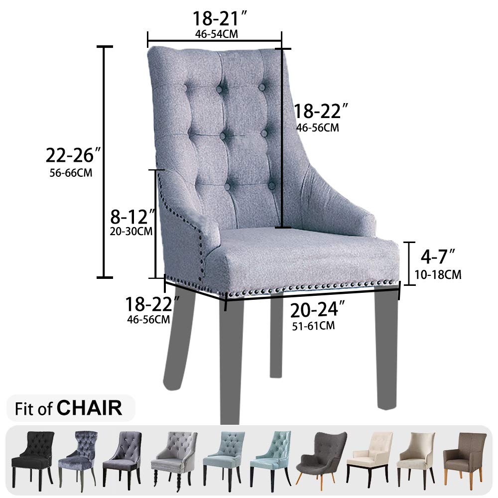 Velvet Stretch Wingback Chair Cover Slipcover - Reusable Protector Cover Banquet Home Decor etc Machine Washable Hand