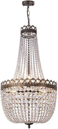 12-Light French Empire Crystal Chandelier Lighting for Dining and Living Rooms