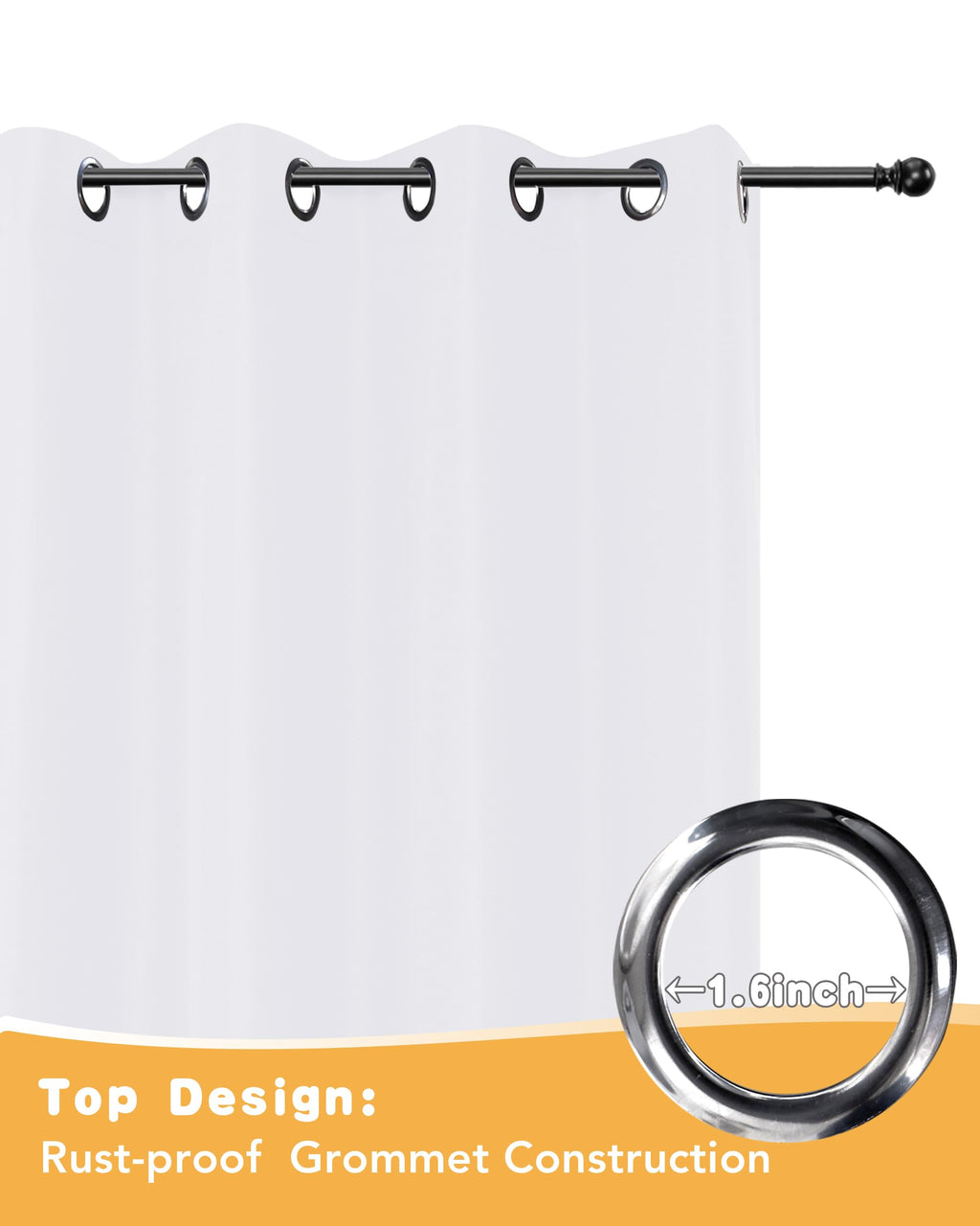 White Outdoor Curtains Waterproof 4 Pcs 54x120 Inch