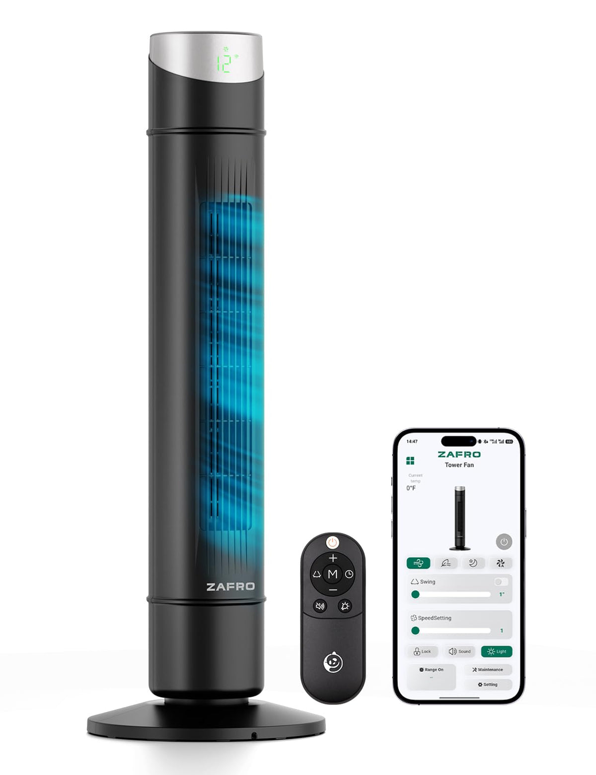 Smart Tower Fan ,Upgraded DC Motor Fans that Blow Cold Air