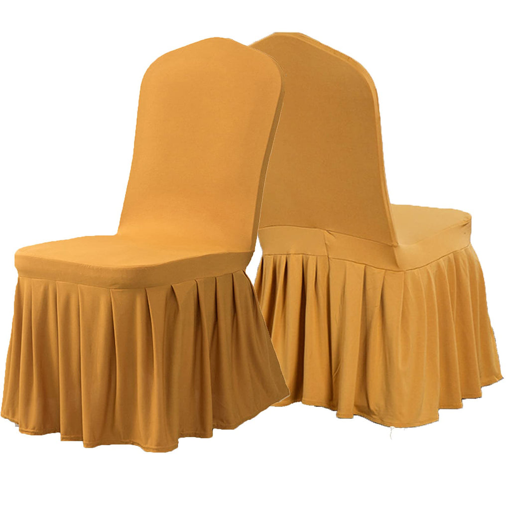Dining Room Chair Covers Set of 2, Stretch Parsons Slipcovers with Skirt Super Fit Spandex Chair Seat Protector Cover