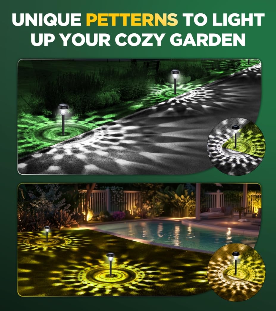 10 Pack Ultra Bright Solar Lights Outdoor Waterproof, from Dusk to Dawn Up to 12H Outdoor Solar Lights, Auto On/Off