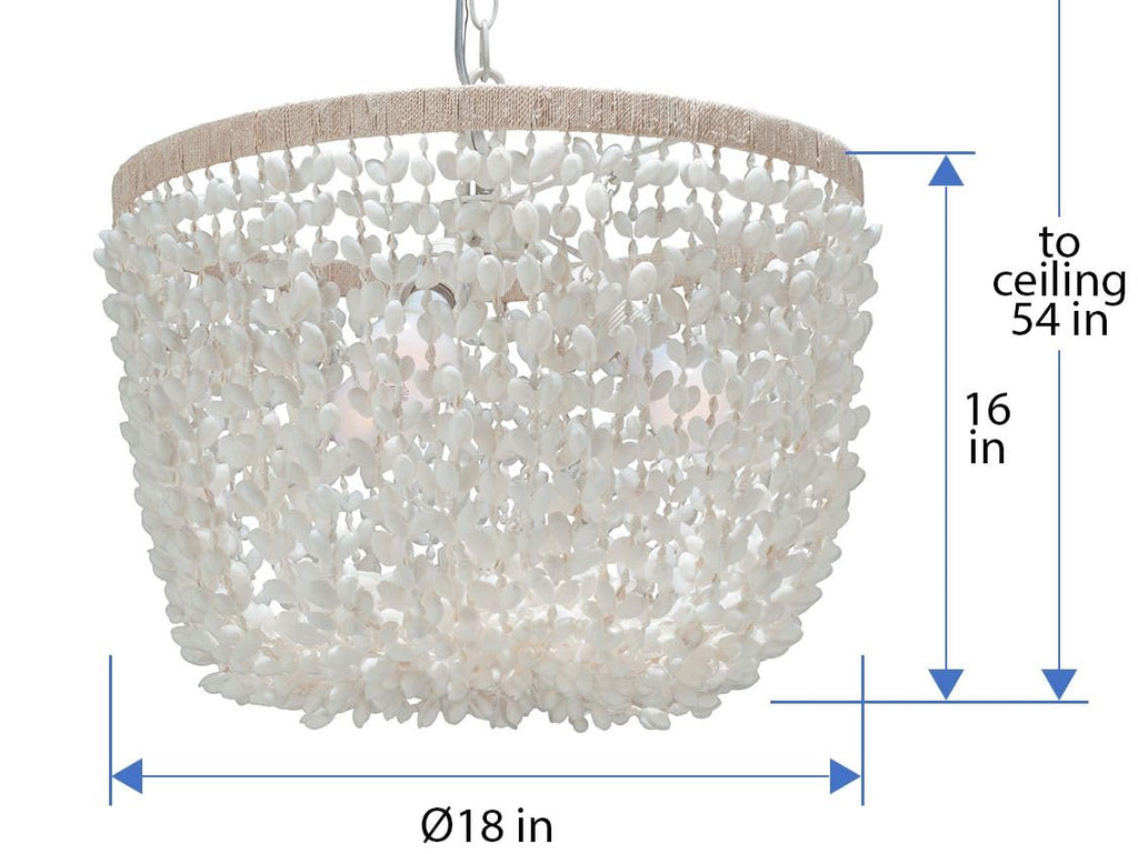 Inspired Nelson Style Inverted Pendant Lamp, Bubble Seashell, White