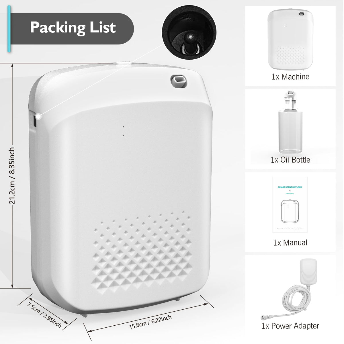 Scent Air Machine, Smart Waterless Essential Oil Diffuser