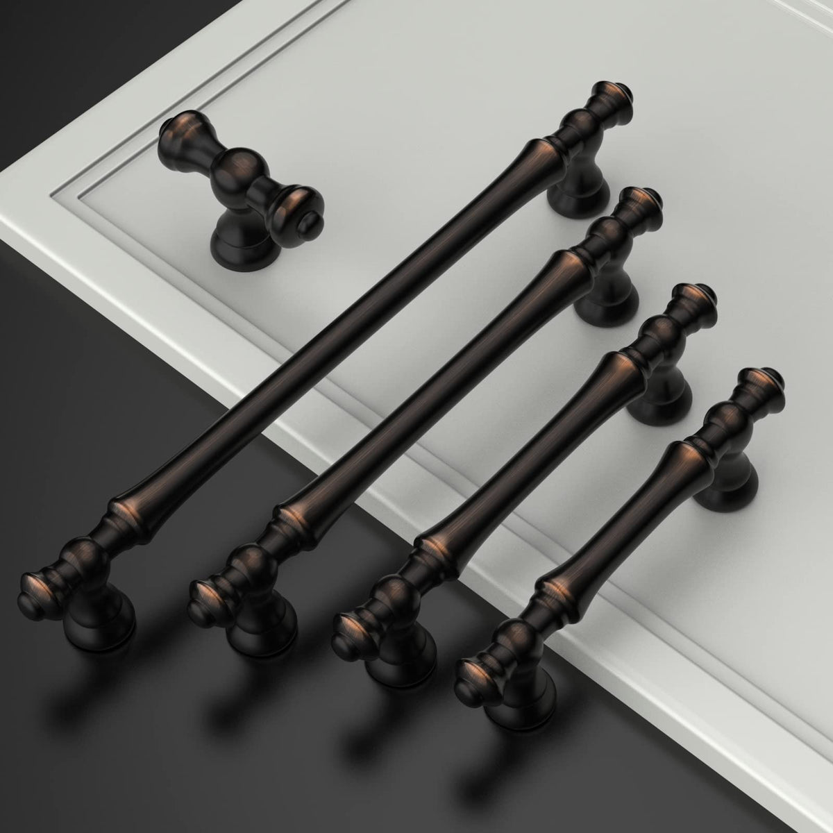 20 Pack Oil Rubbed Bronze Kitchen Cabinet Knobs 2.1 Inch(53mm) Single Hole Cabinet Handles Dresser Knobs Drawer Knobs