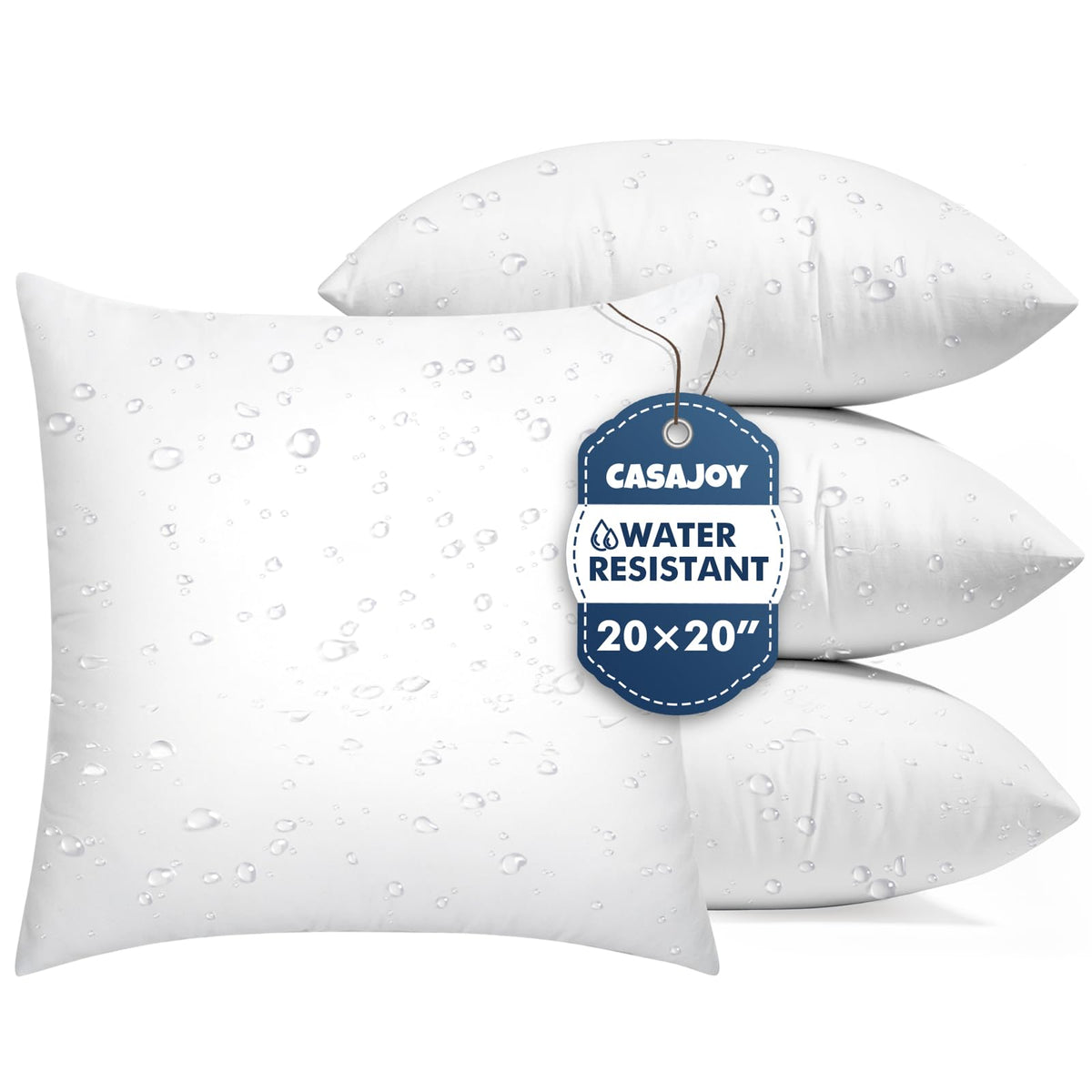 4 Pack 20x20 Outdoor Pillows, Water Resistant Throw Pillow Inserts