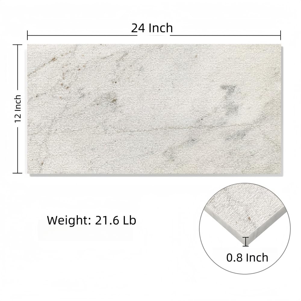 3D Fluted White Marble Wall Tiles, 12 x 24 Inch, 4 Pieces, FS Finish