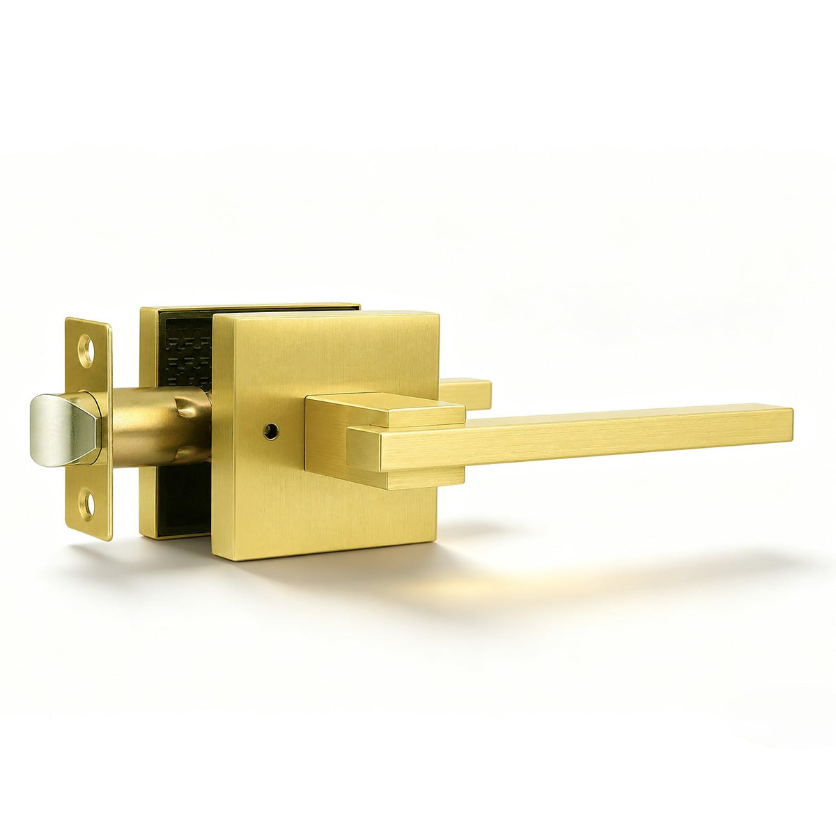 1 Pack Gold Privacy Door Handles Square Keyless Door Lever, Interior Door Handle , Modern Door Handle Sets Stainless