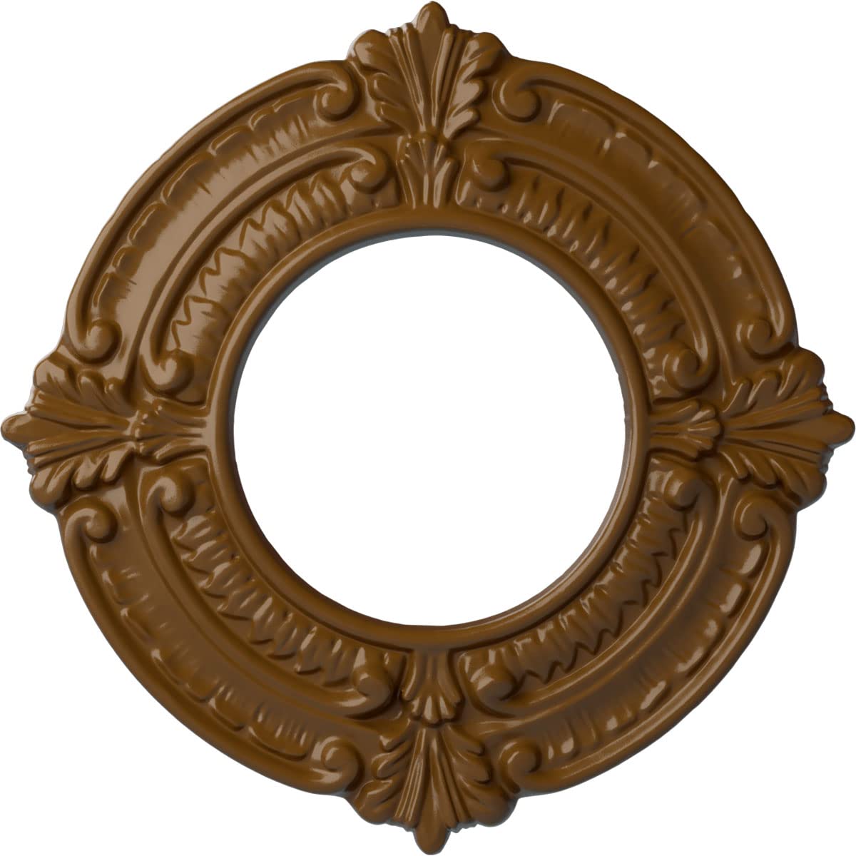 9"OD x 4 1/8"ID x 5/8"P Benson Ceiling Medallion (Fits Canopies up to 4 1/8"), Hand-Painted Smokey Topaz