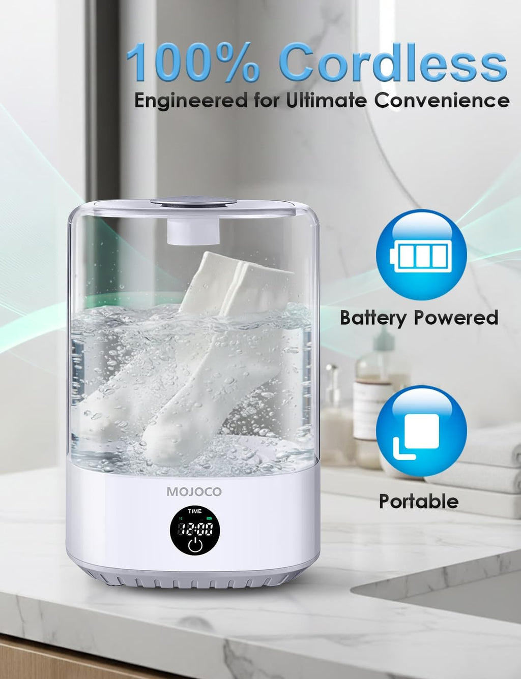 Mini Washing Machine - 4L Small Portable Washing Machine with 3 Wash Modes for Underwear, Socks & Baby Clothes