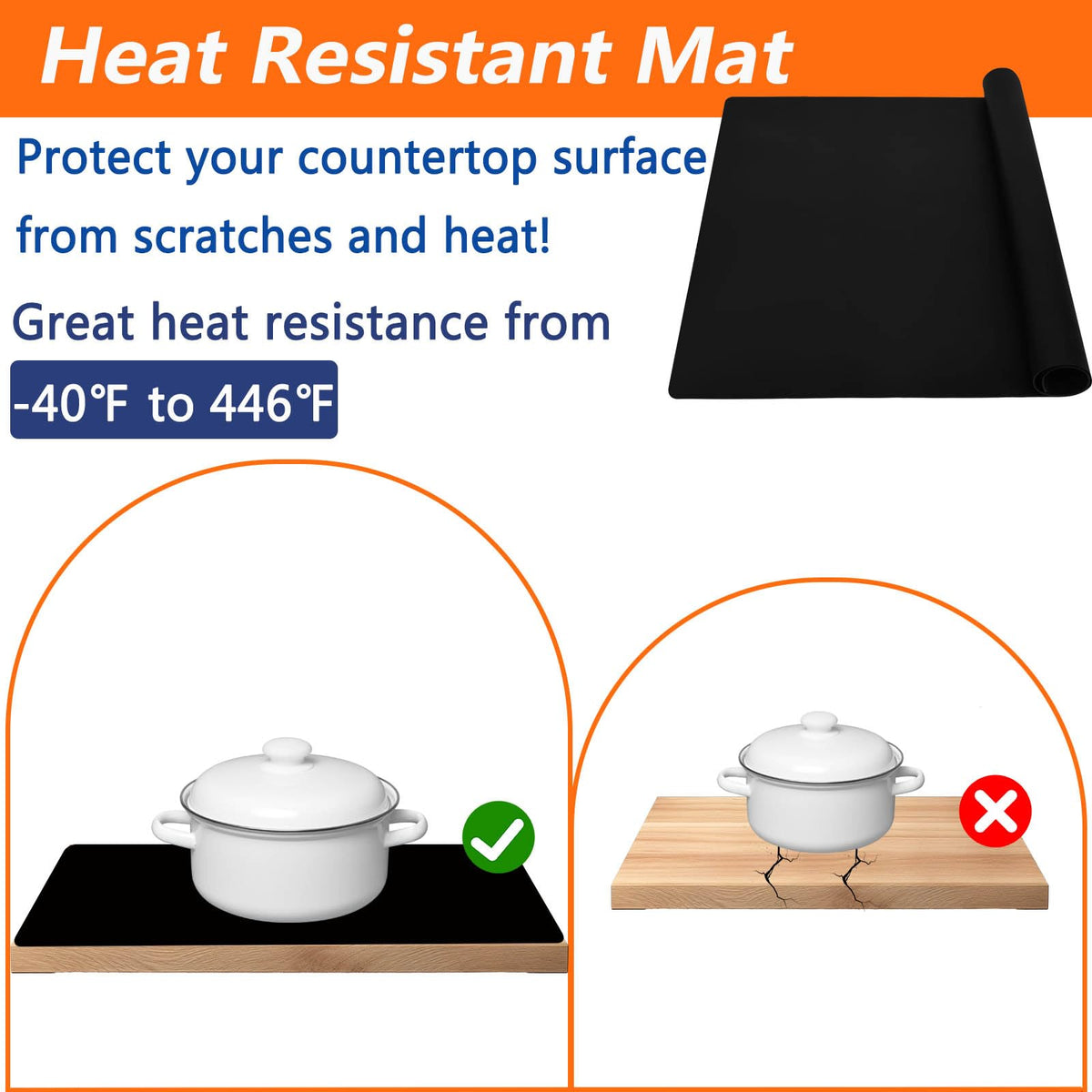 Extra Large Silicone Mat 78.7''x23.6''(200cmx60cm), Large Silicone Mats Counter, Multipurpose Heat Resistant Mat