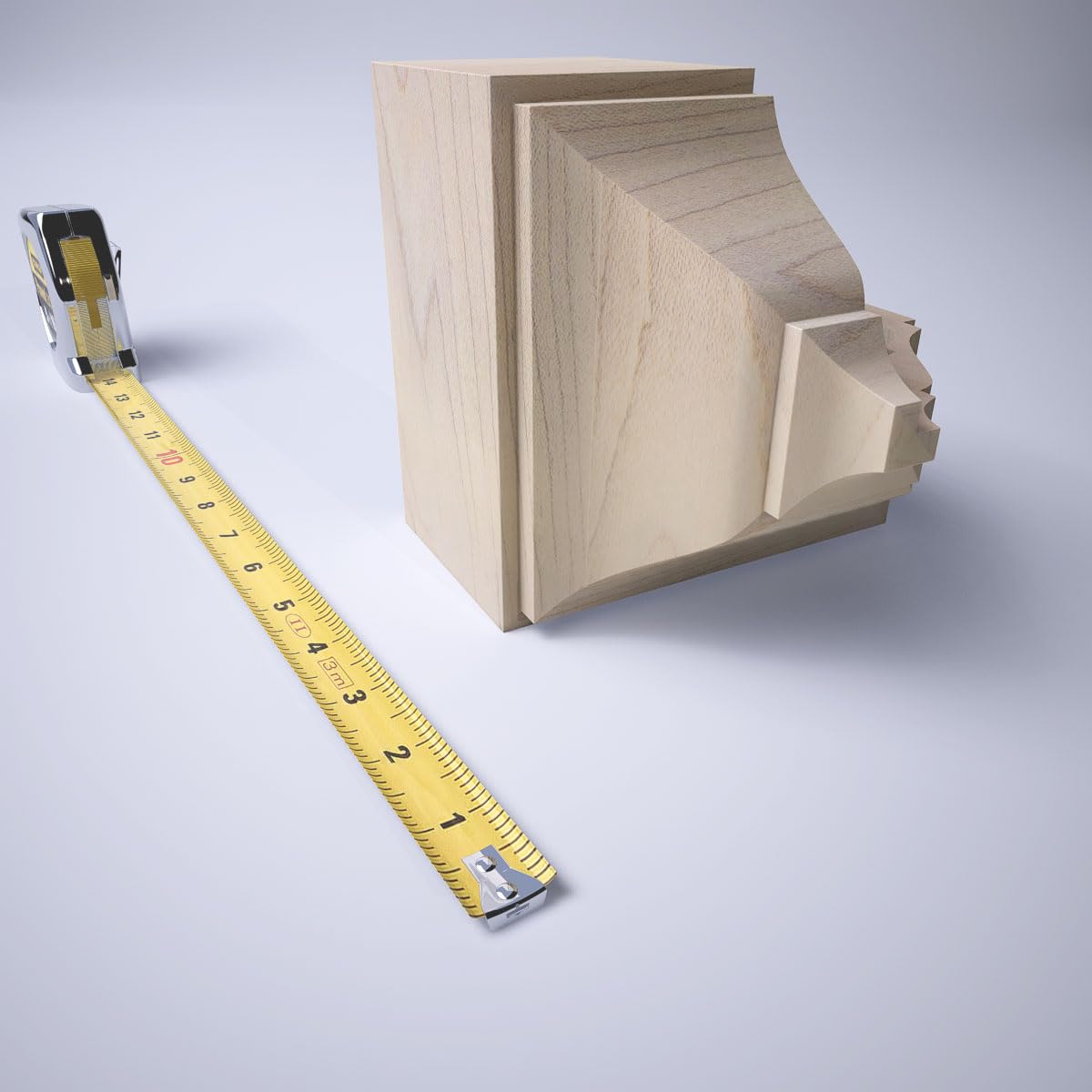 2 3/4"P x 5 5/8"H x 5 1/2"W Solid Hardwood Stain Grade Universal Outside Crown Moulding Block for Profiles