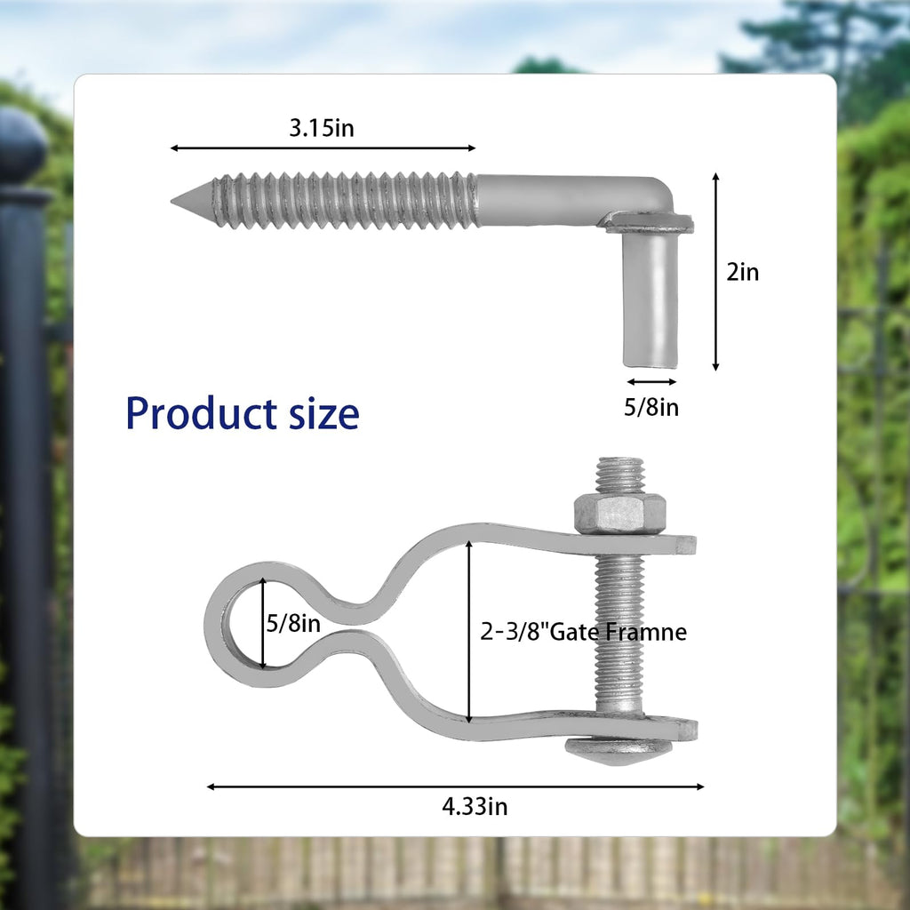 T-Post Gate Hinge Pins, Heavy Duty 1-5/8" U-Bolt Clamps
