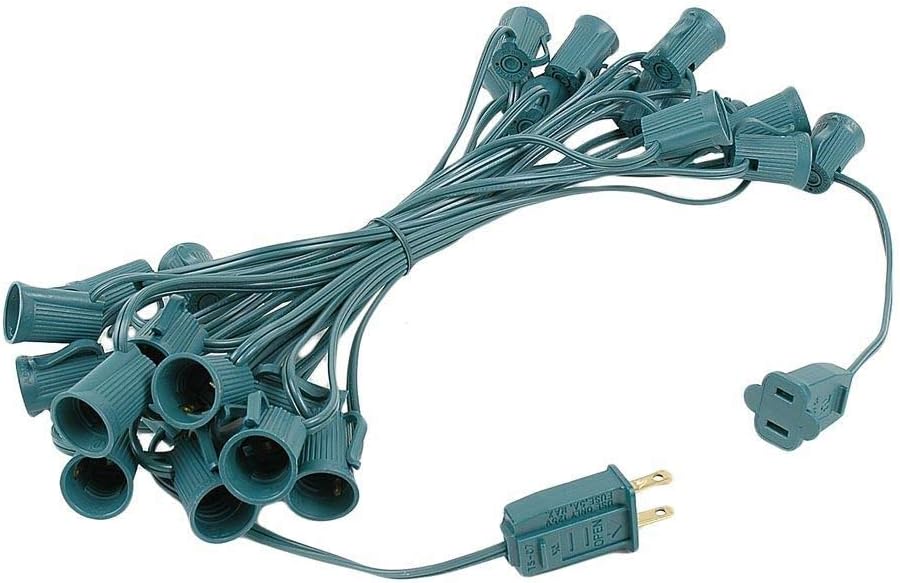 C7 Purple Christmas Lights Set, 25 Foot, Green Wire