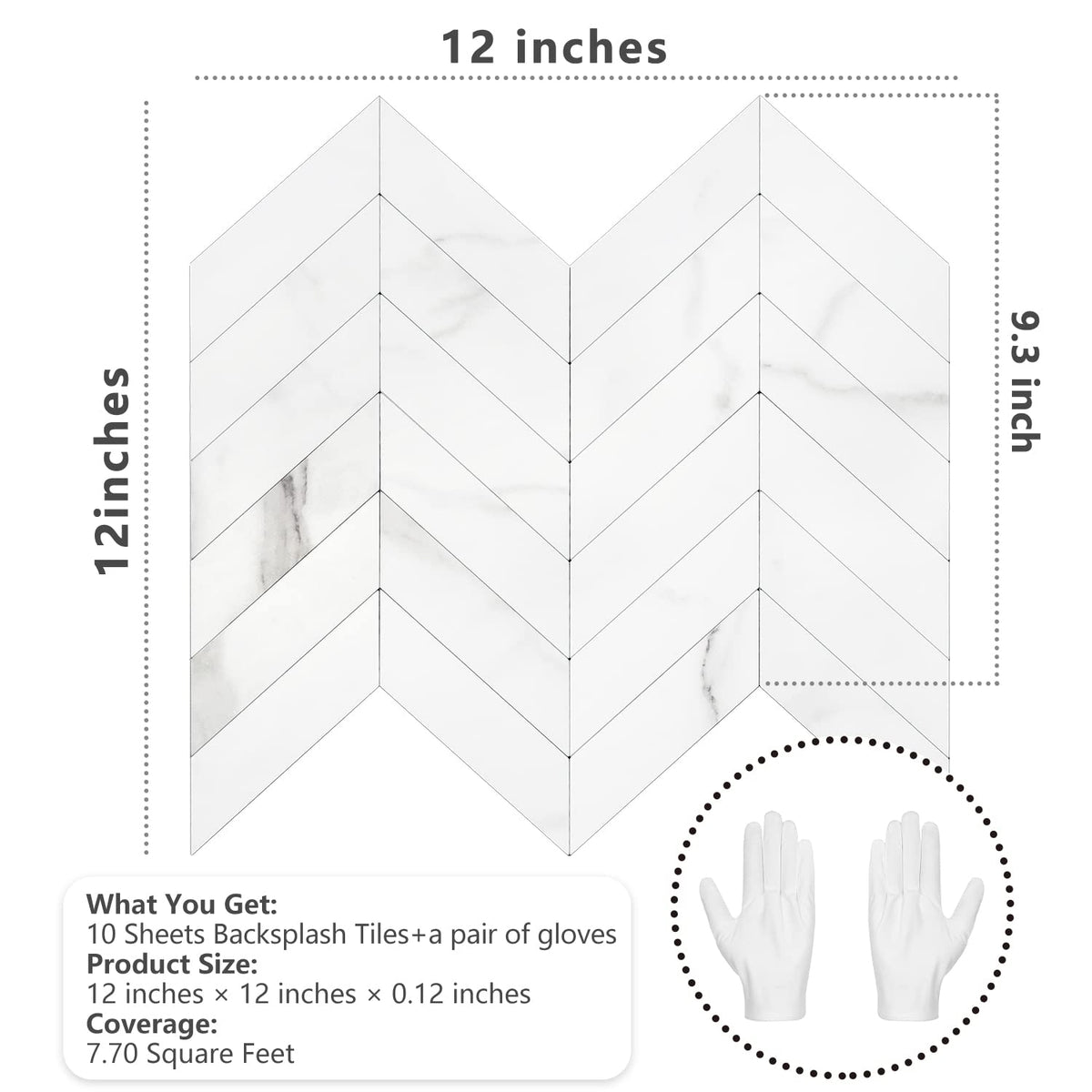 Herringbone Tile Peel and Stick Backsplash