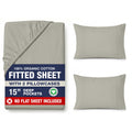 Full Fitted Sheet & Pillowcases (No Flat Sheet) - 100% Organic Cotton Soft & Breathable Percale Weave Fitted Sheet
