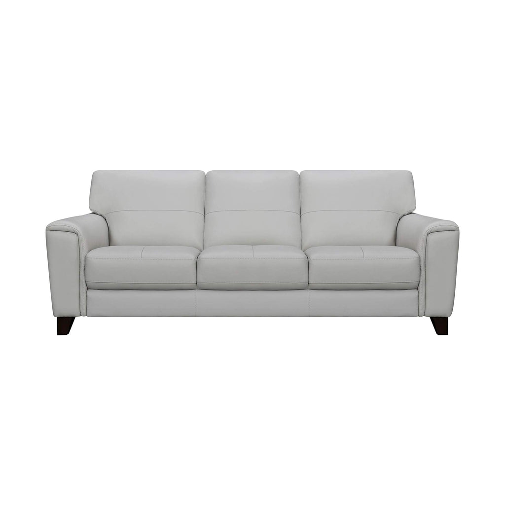 Bergen 87" Dove Gray Genuine Leather Square Arm Sofa
