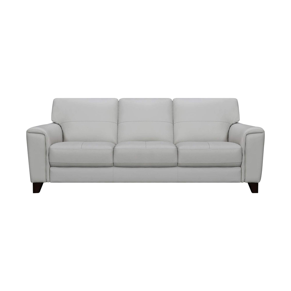 Bergen 87" Dove Gray Genuine Leather Square Arm Sofa