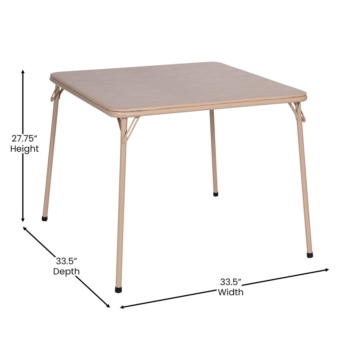 Madison 5-Piece Folding Card Table and Chair Set, Tan