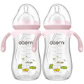 Toddler Milk Bottle 330ml/11oz, Anti-Colic Baby Bottle with Fast Variable Flow Nipple for 12 Months, Weigthed Straw