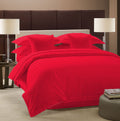 3 Sided Zipper Closure 3-PCs Duvet Cover Set, (80" x 90") (Red, Stripe) 1000 Series Pima Cotton Unique Design