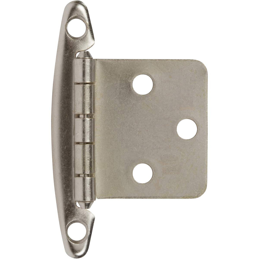 (25 Pairs Pack/50 Pcs) Satin Nickel, Non Self Closing/Free Swinging Variable Overlay Flush Cabinet Hinge