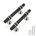 40 Pack 3 Inch Hole Center Black and Silver Cabinet Pulls