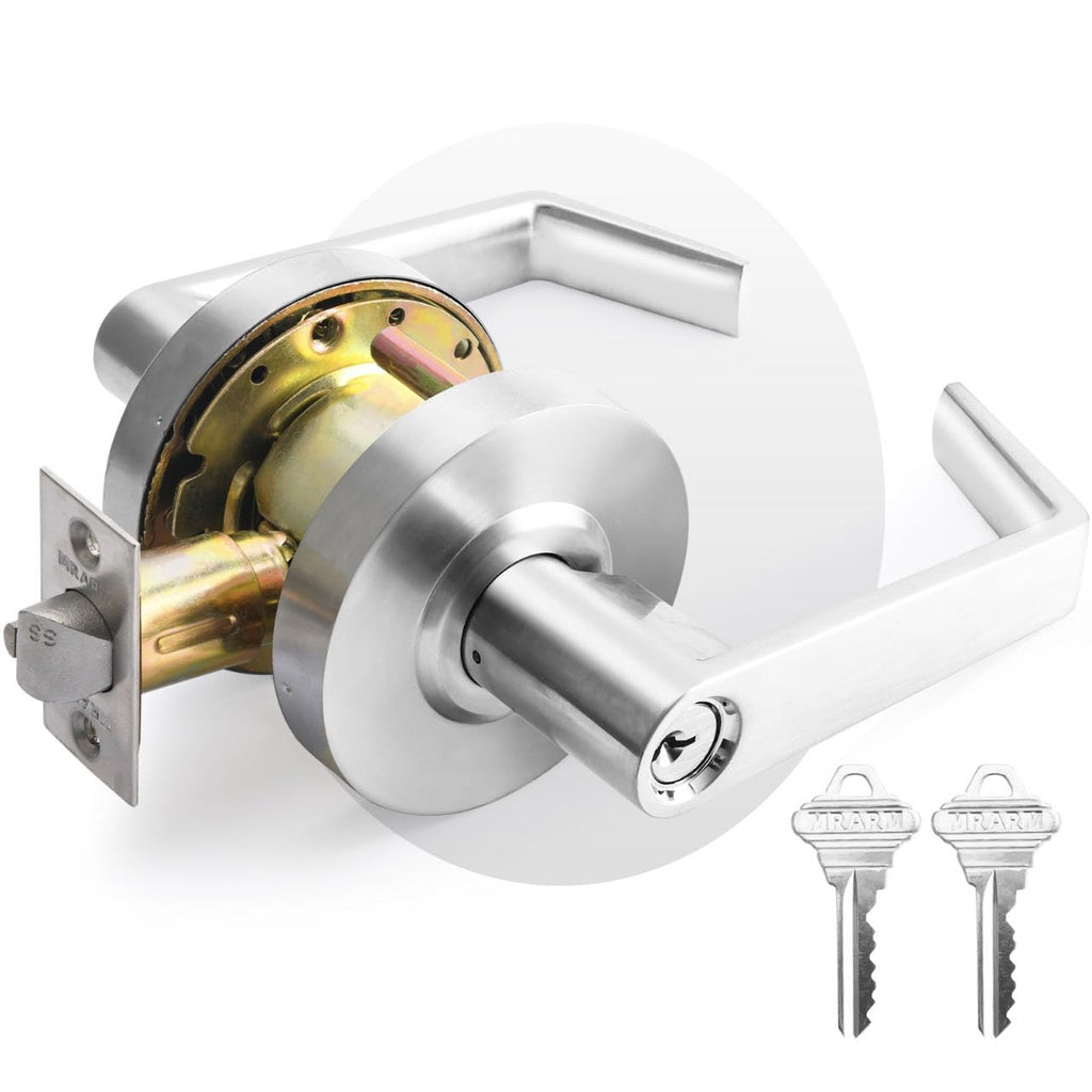 Commercial Door Lever Lock, Heavy-Duty Locking Door Handle, Designer Door Handles, Cylindrical Lever Lock, Non-Handed
