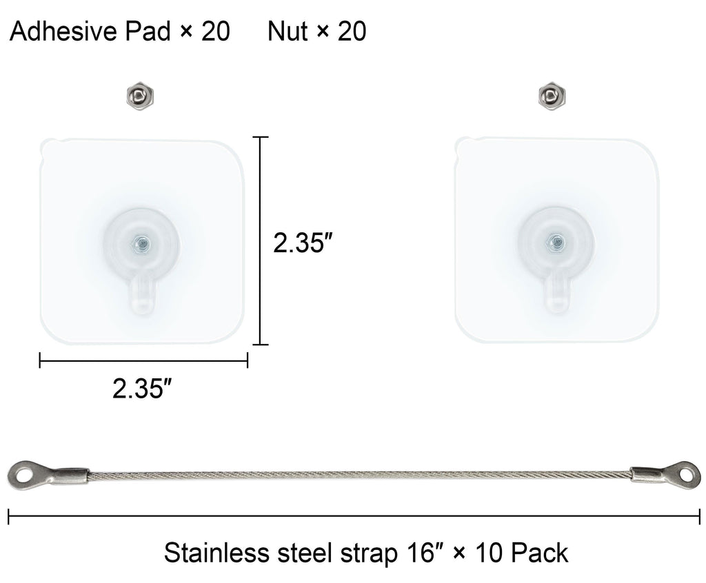 10 Pack, 16 inches Furniture Anchors Kit for Baby Proofing, Adhesive TV Safety Straps Use to Prevent Falling and Anti