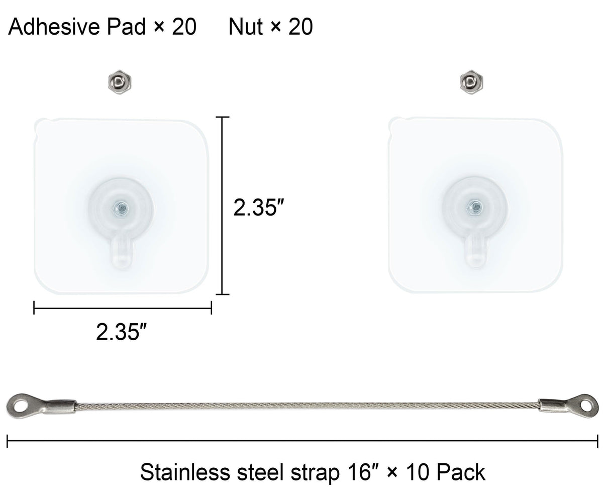 10 Pack, 16 inches Furniture Anchors Kit for Baby Proofing, Adhesive TV Safety Straps Use to Prevent Falling and Anti