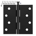3 Pack Matte Black Door Hinges 4 Inch, Exterior Door Hinges Square Corners