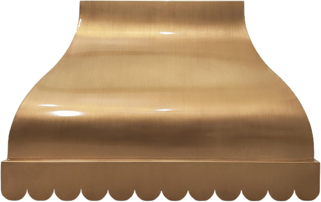 Brass Wall Mount Range Hood 4 Speed LED Lights